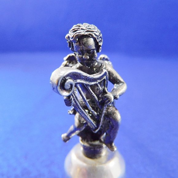 Silverplate Angel Cherub Candle Snuffer Harp 9" - Picture 4 of 7
